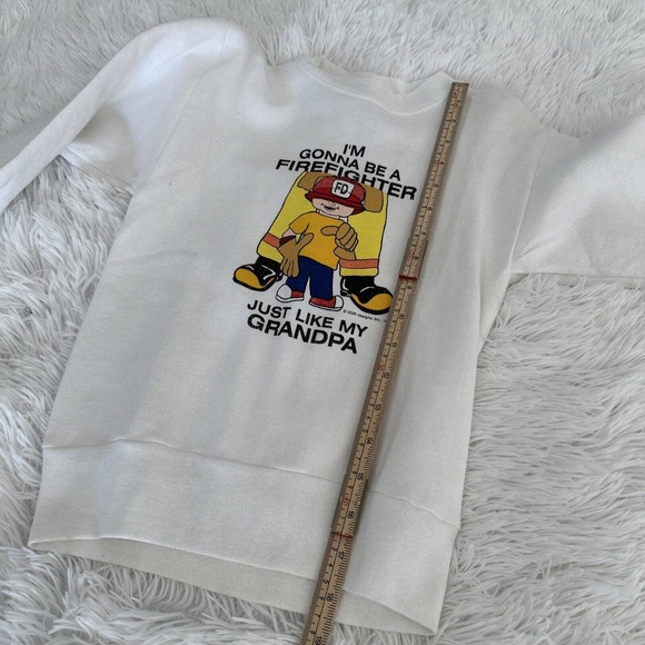 Im Gonna Be a Firefighter Just Like My Grandpa Kids Youth S Pullover Sweater VTG - Picture 12 of 14